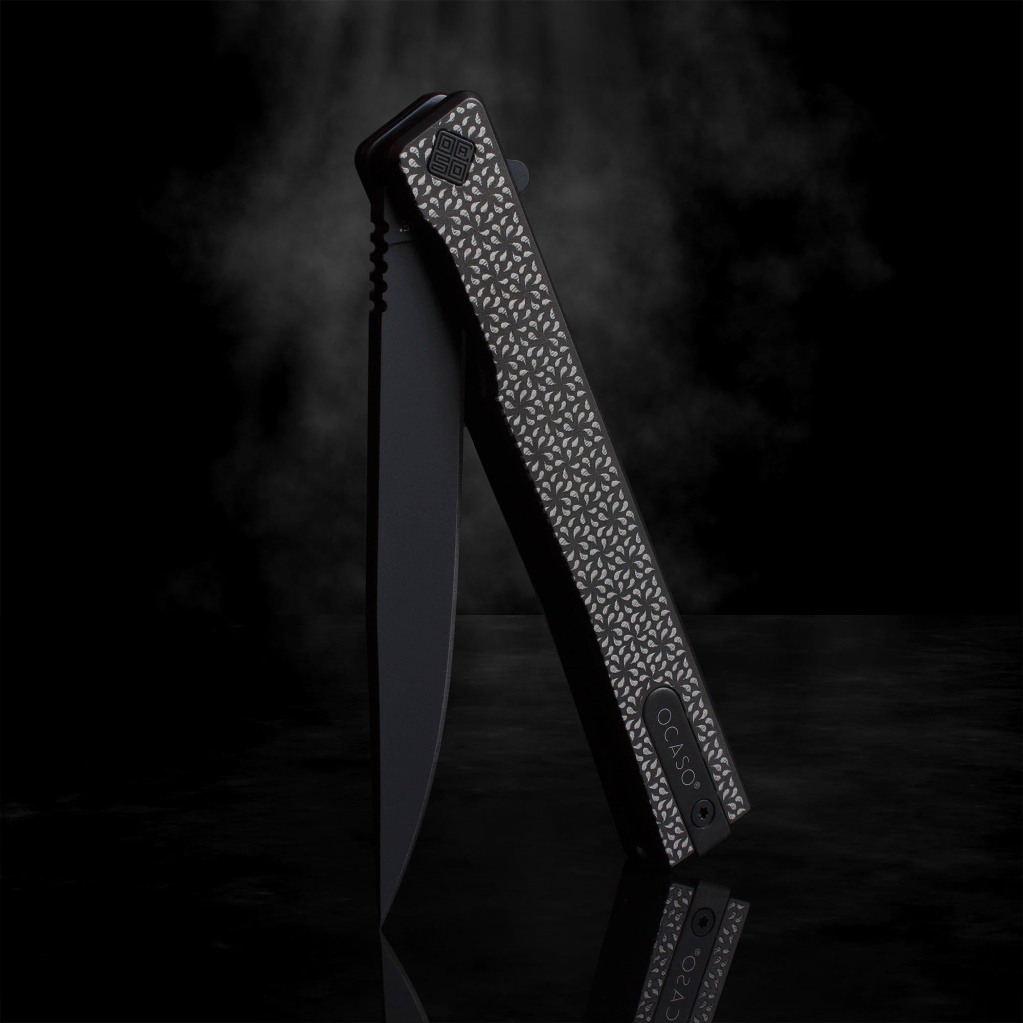 OCASO Solstice Titanium Engraved Scroll + Black